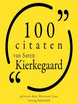 cover image of 100 citaten van Søren Kierkegaard